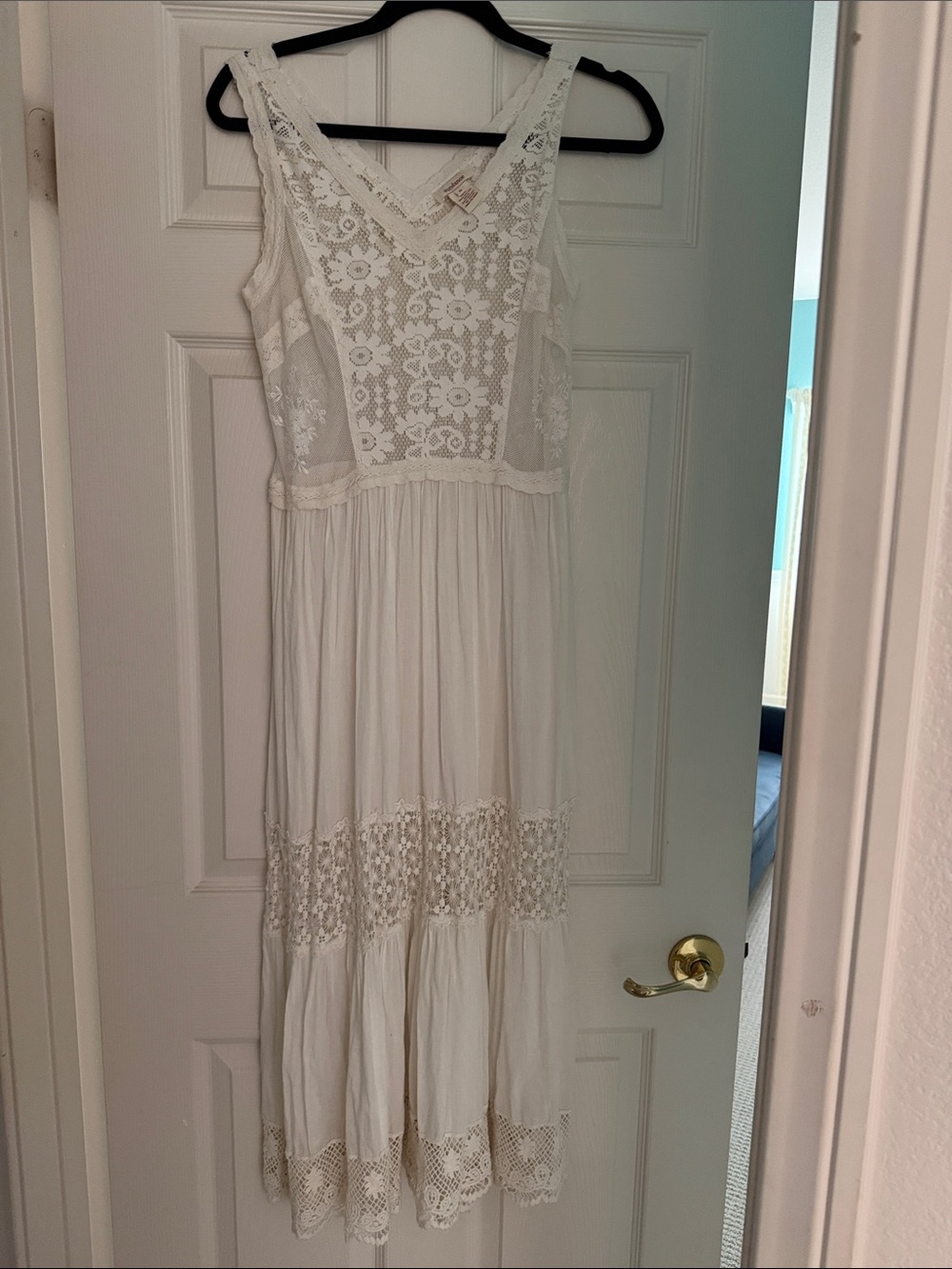 Sundance White Lace Boho Maxi Dress